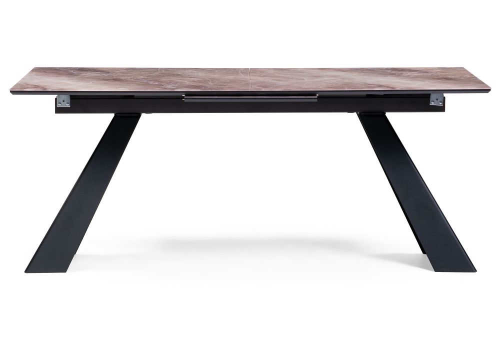 Стеклянный стол Стиг 180(230)х95х77 карелия / черный