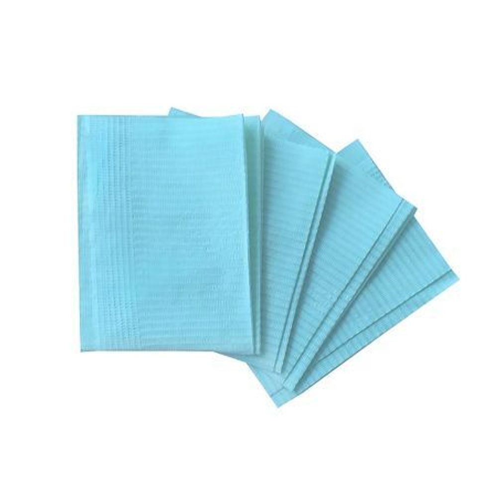 Салфетки ламинированные Premium 33*45 (2 сл. бумага + полиэтилен) голубые