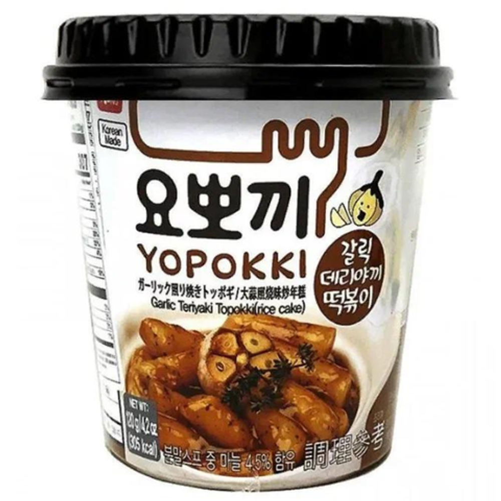 Токпокки (рисовые клецки) Yopokki с чесноком и терияки соусом, 140 гр