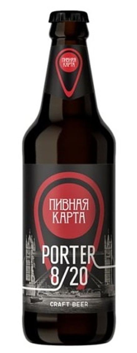 Пиво "Пивная Карта. Porter 8/20" 0,5л. Крыница