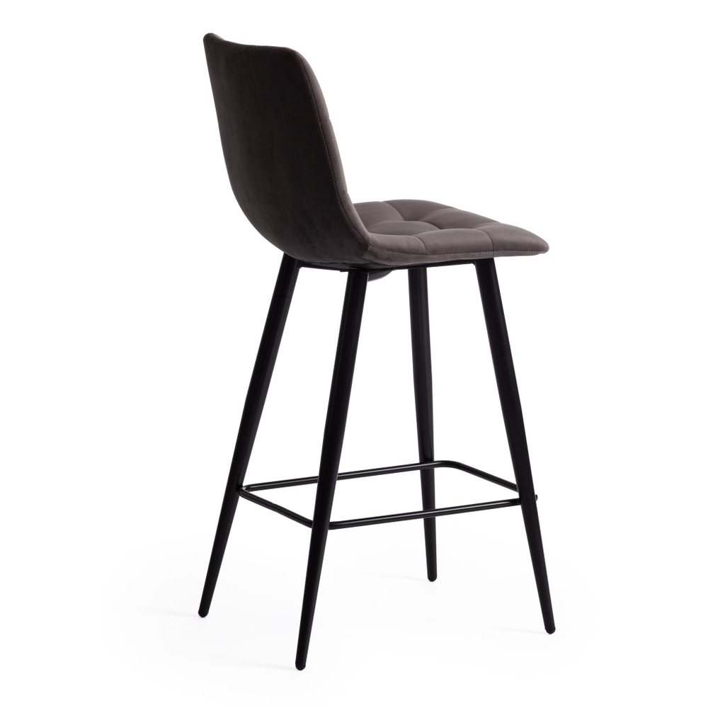 Стул полубарный CHILLY (mod. 7095пб ) ткань/металл, 53x44x94 см, высота до сиденья 66 см, темно-серый barkhat 14/черный (Комплект из 2 шт.)