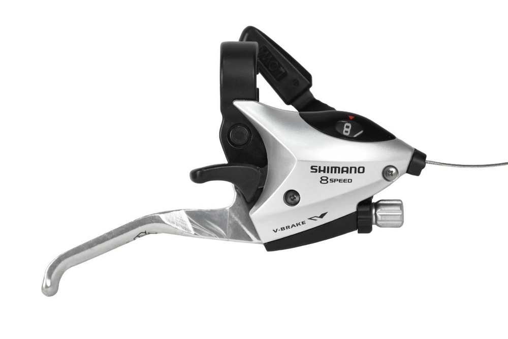 Шифтер/ручка тормоза SHIMANO ST-EF50-8R,правая,8-передач.,трос 2000мм,серебристый