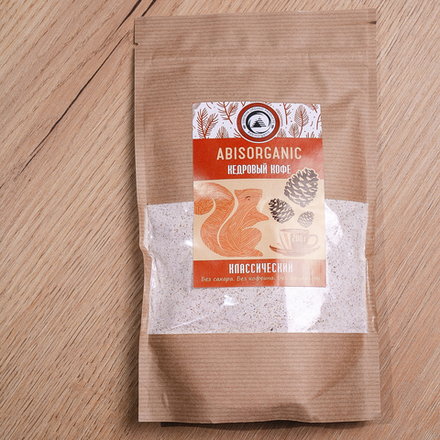 Кедровый кофе ABISORGANIC классический без сахара и кофеина, 200г