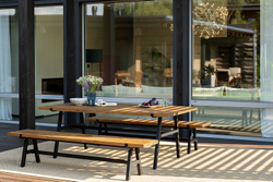 Обеденная группа из алюминия АЛЬТО со скамьями