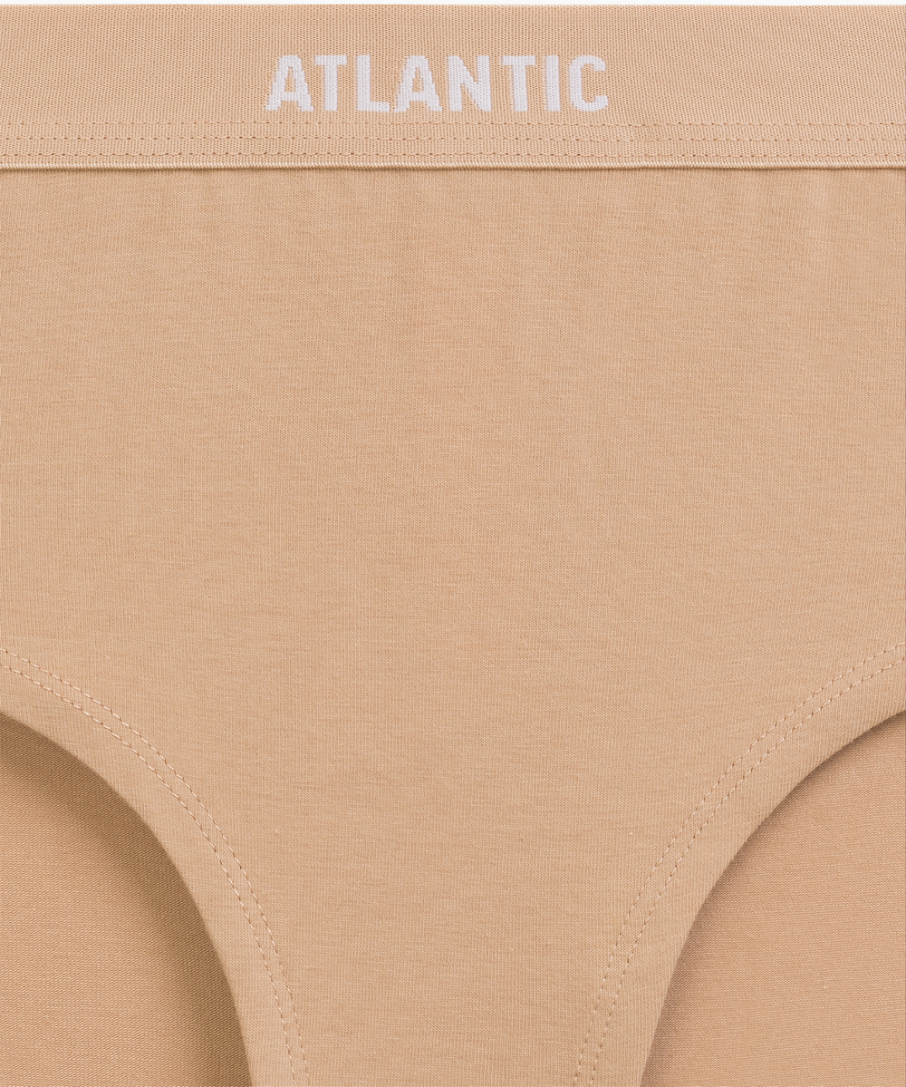 Трусы женские макси спорт Atlantic, набор из 3 шт., хлопок, бежевые + каменно-серые + мятные, 3CLP-009
