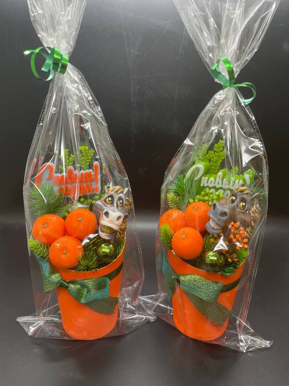 Ароматическое мыло ручной работы Конь и мандарины "С Новым Годом"