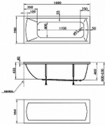 Акриловая ванна 1Marka Modern 160*70 прямоугольная из каталога Ванны акриловые