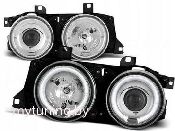 Передние фары CHROME ANGEL EYES для BMW 7 E32
