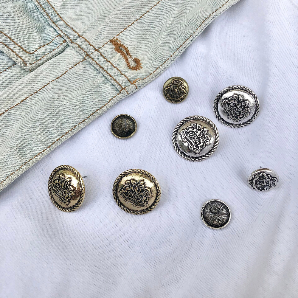 Серьги - Teatrium - пусеты, диам. 2,3 см, цвет бронза