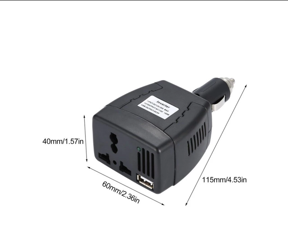 Автоинвертор Power Inverter MZ-100W+USB (12-220V)