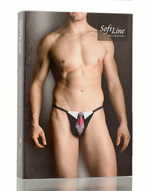 Мужские стринги черные с галстуком S/L