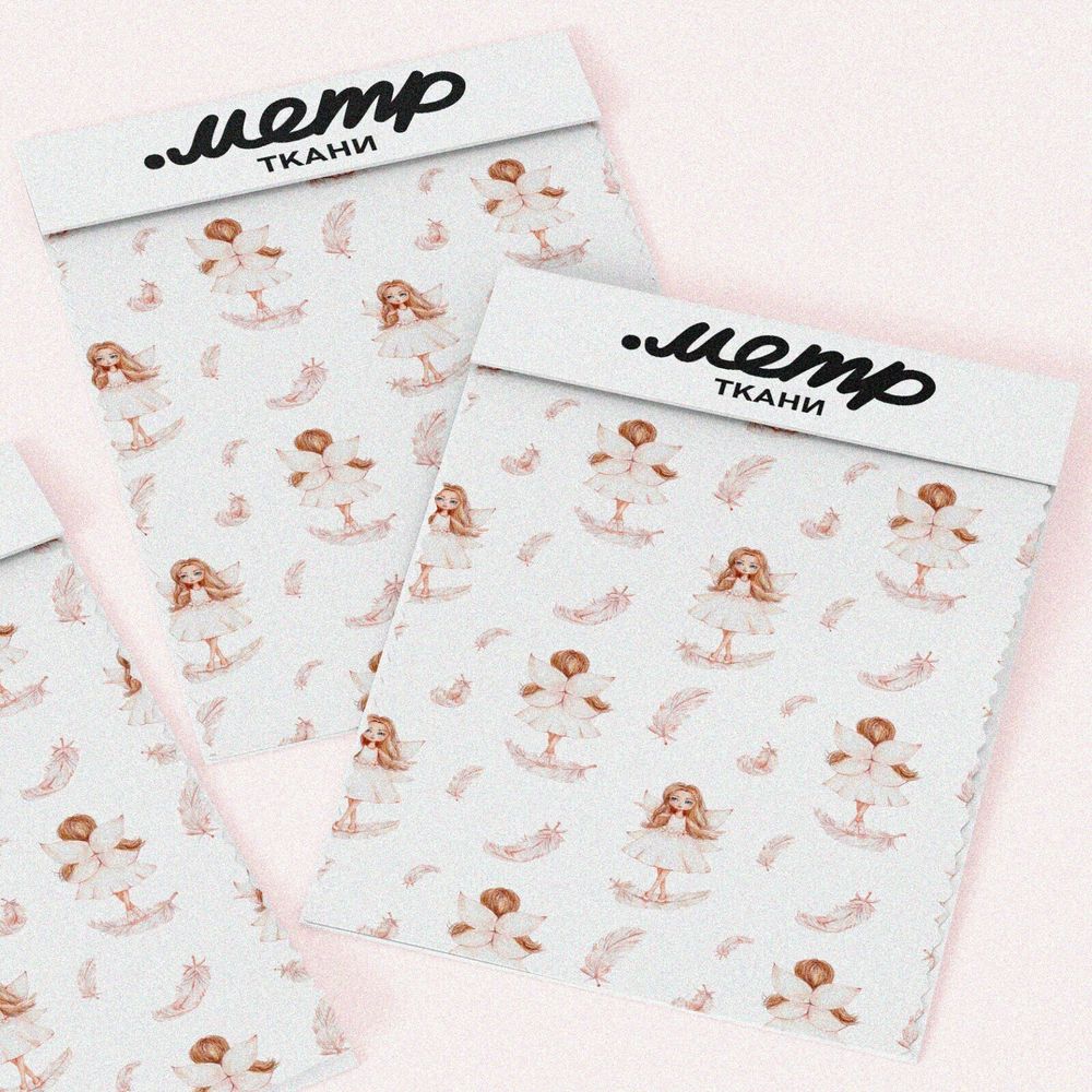 Ткань поплин девочка-ангелок