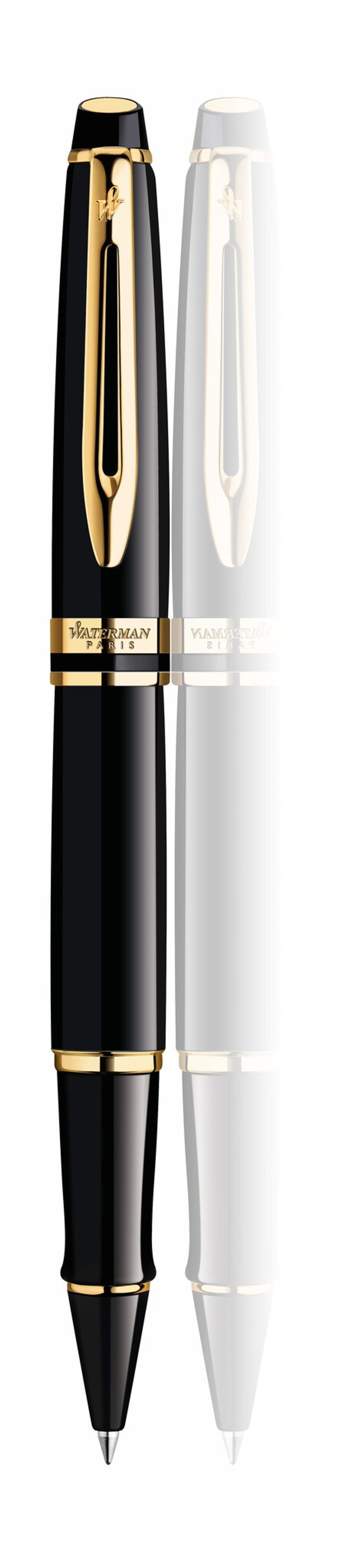 Ручка-роллер Waterman Expert 3, цвет: Black Laque GT, стержень: Fblk