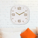 Часы настенные квадратные 25*25см "Классика", корпус белый/золото