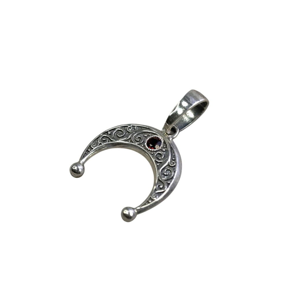 Лунница узорная камень аметист МОС-56