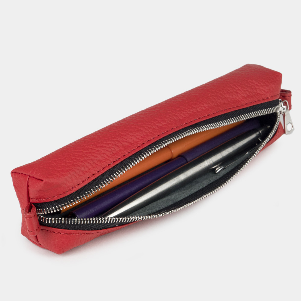Пенал кожаный Cartouche красного цвета