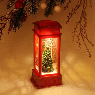 Сувенир с подсветкой Christmas «Телефонная будка - Ёлочка» 12,5х5,3х5,3 см