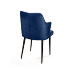 Стул с подлокотниками Hunt ромб, бархат синий 29 / чёрный конус