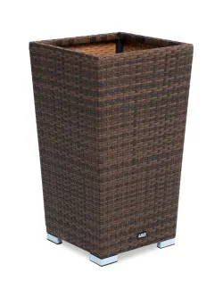 "Капучино" кашпо для цветов плетеное из искусственного ротанга, цвет коричневый