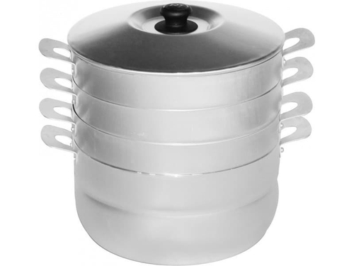 Мантоварка 6л КАЛИТВА, алюминий, 3 уровня, матовая полировка, крышка металл