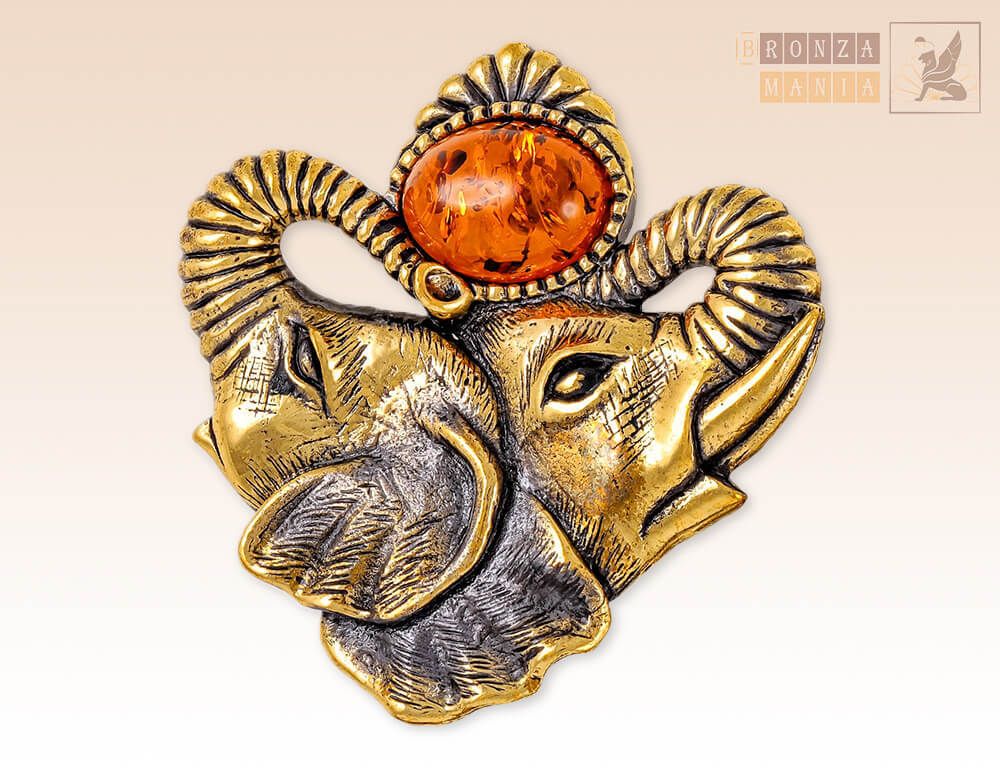 брошь Слоны