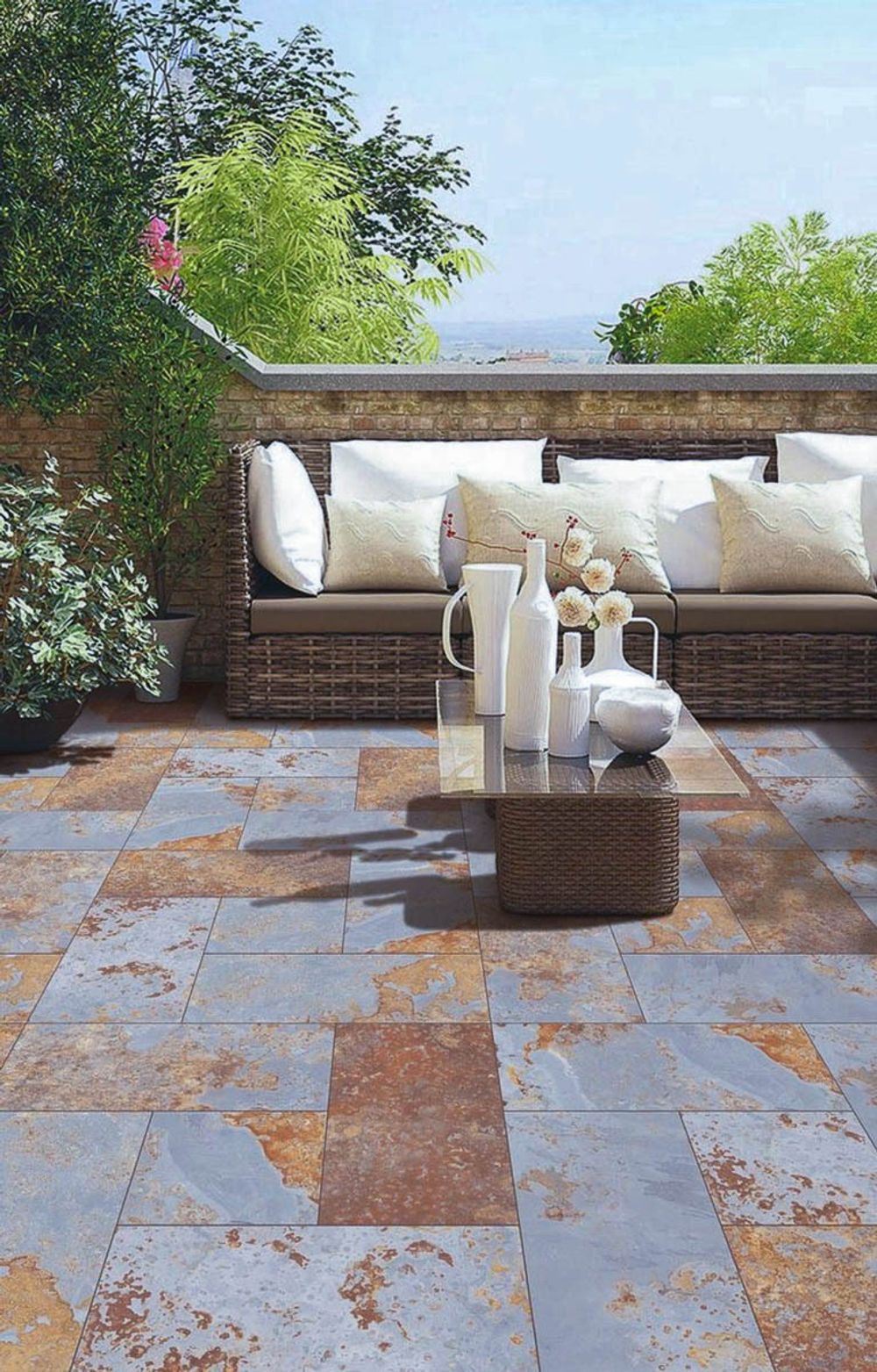 Плитка-сланец мультиколор, натуральный скол Pharaon 300x600x10