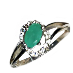 Кольцо "Брей" изумруд, циркон