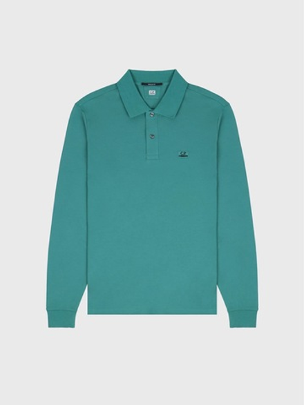Поло с длинным рукавом C.P. Company Stretch Piquet Frosty Green