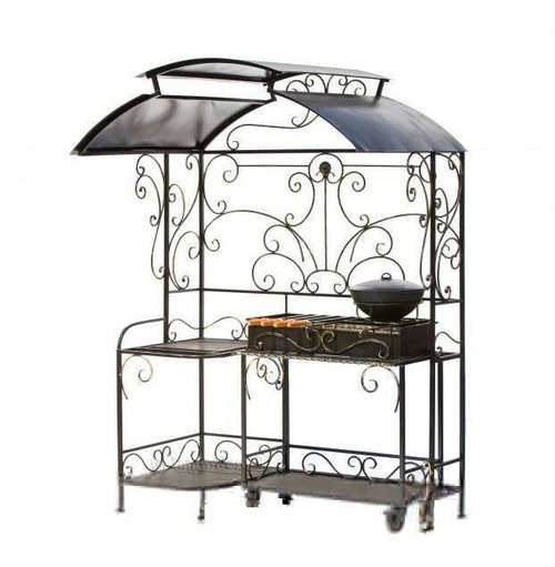 Мангал кованый Лидер (920х1100х2200мм) с выдвижной жаровней