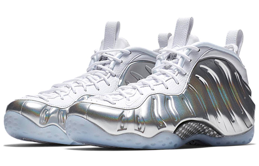 Кроссовки Nike Foamposite One Chrome White (Женская размерная сетка)