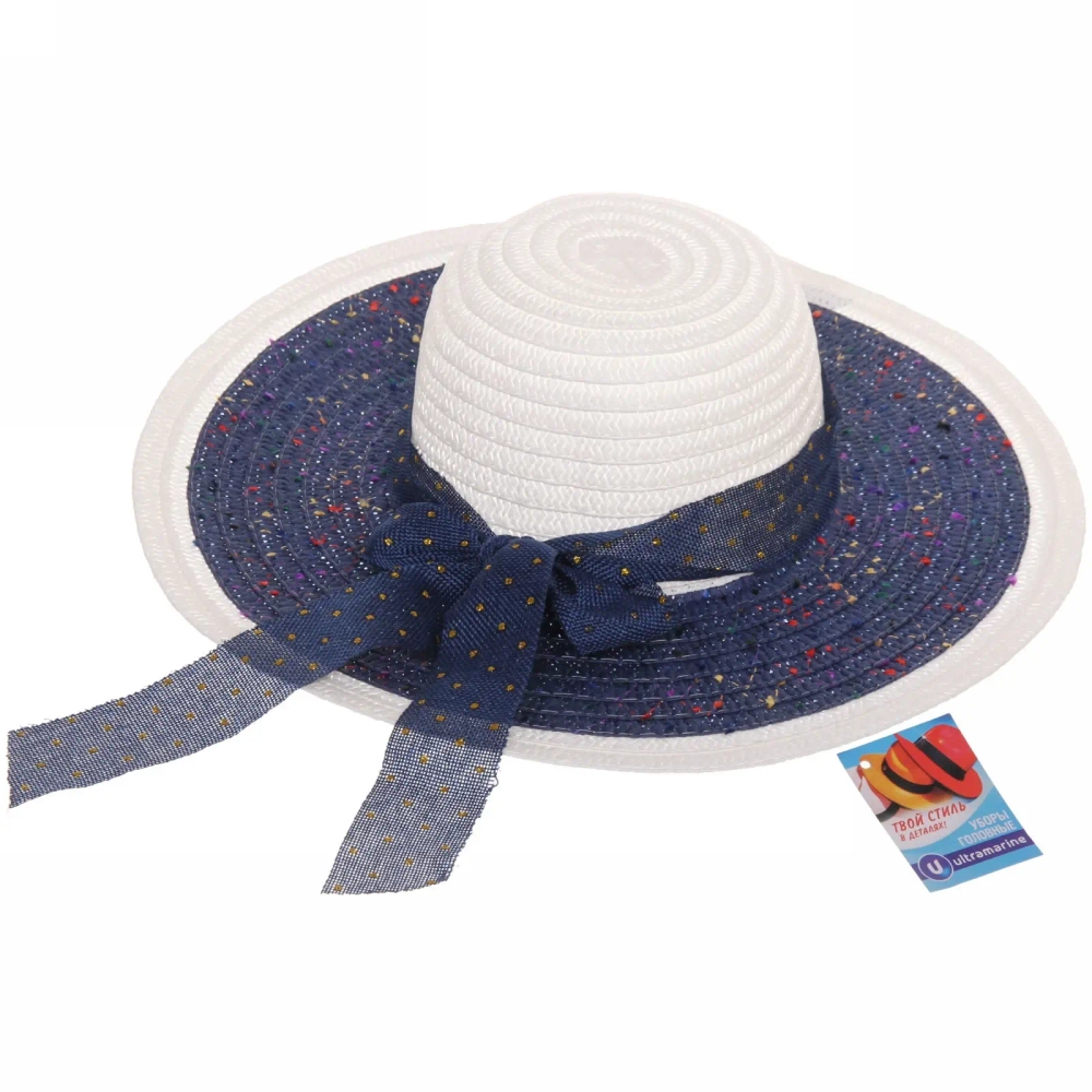 Шляпа женская с широкими полями «TiraMiSu- Адель», микс 5 цветов, р58, ширина полей 13 см