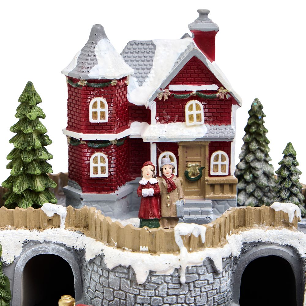 МУЗЫКАЛЬНАЯ СТАТУЭТКА "ЗАГОРОДНЫЙ ДОМИК" С LED-ПОДСВЕТКОЙ 19,5Х19,5Х17,5 СМ