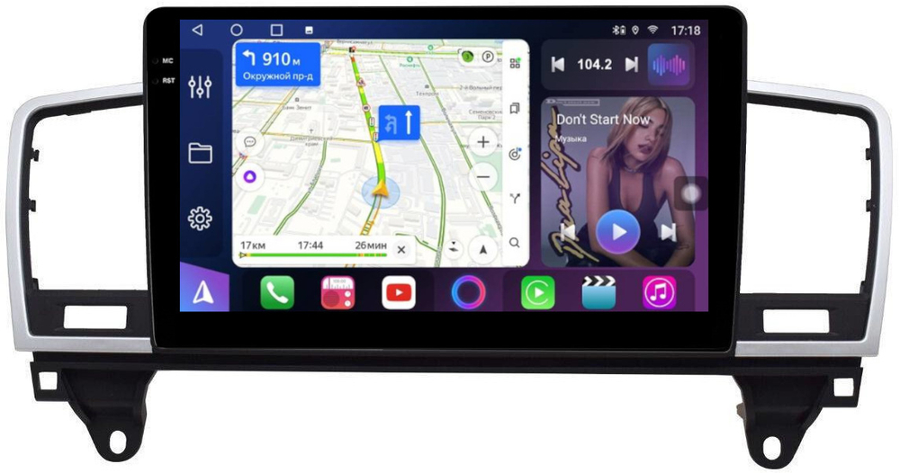 Магнитола Mercedes-Benz ML W166, GL X166 2011-2015 - FarCar BM1241M монитор 9.5" QLED на Android 14, TS10, 4+32Гб, CarPlay, 4G SIM-слот