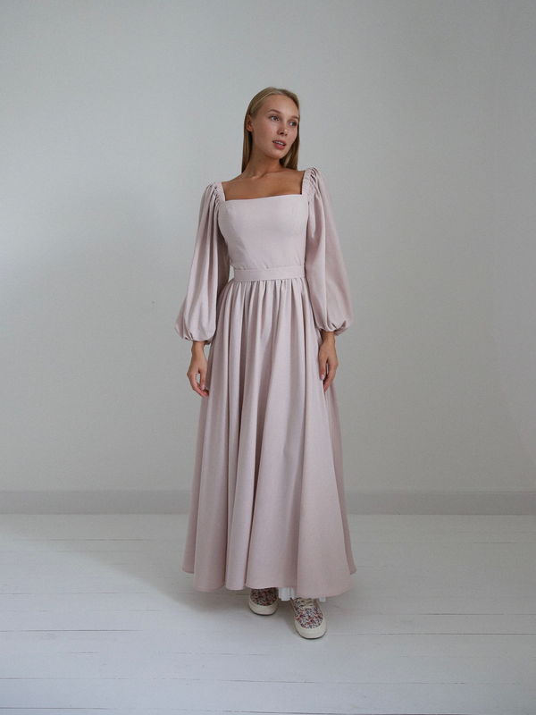 Платье Jaqueline maxi в пудровом цвете