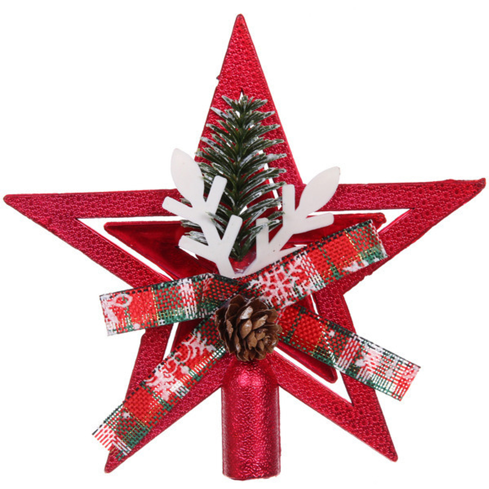 Звезда на ёлку «Лесное волшебство» 18*18 см, Красный