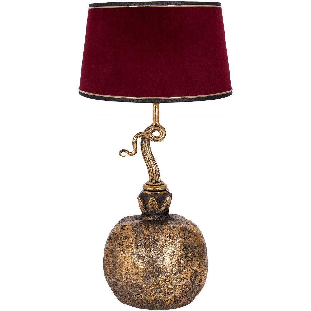 Настольная лампа Гранат Бронза с абажуром Тюссо Конфети Рубивайн