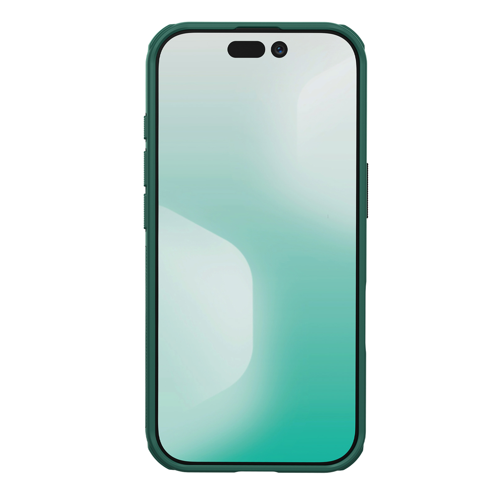 Усиленный чехол зеленого цвета (Dark Green) от Nillkin для iPhone 17, серия Super Frosted Shield Pro