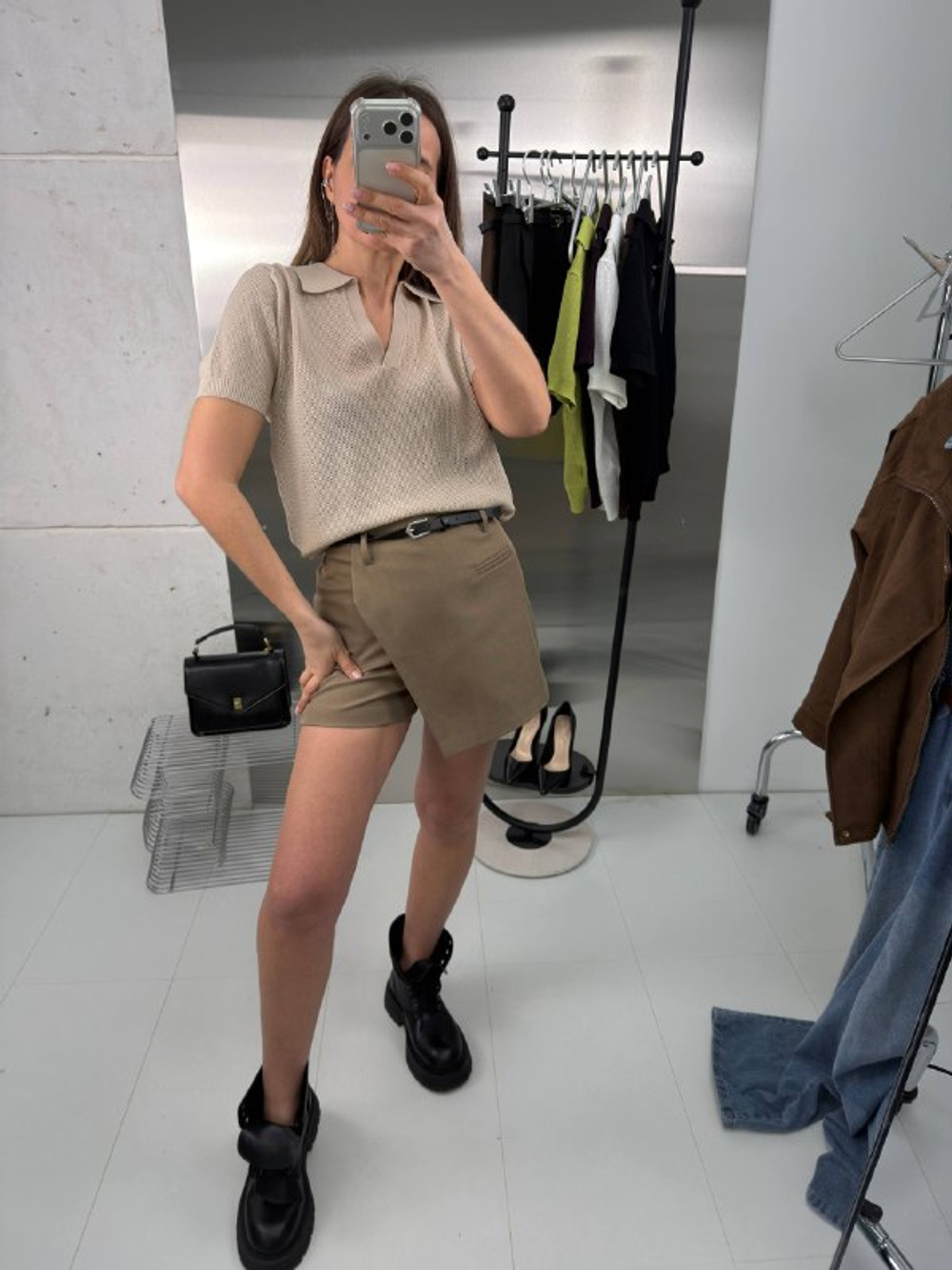 Футболка-поло женская артикул 9610 цвет "бежевый"