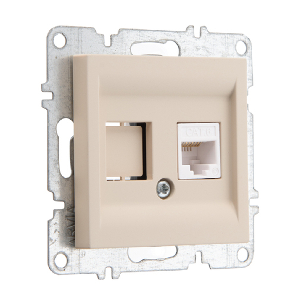 Розетка компьютерная ARVIA Electric, кат. 6, 1 гнездо, карамель 50082000247