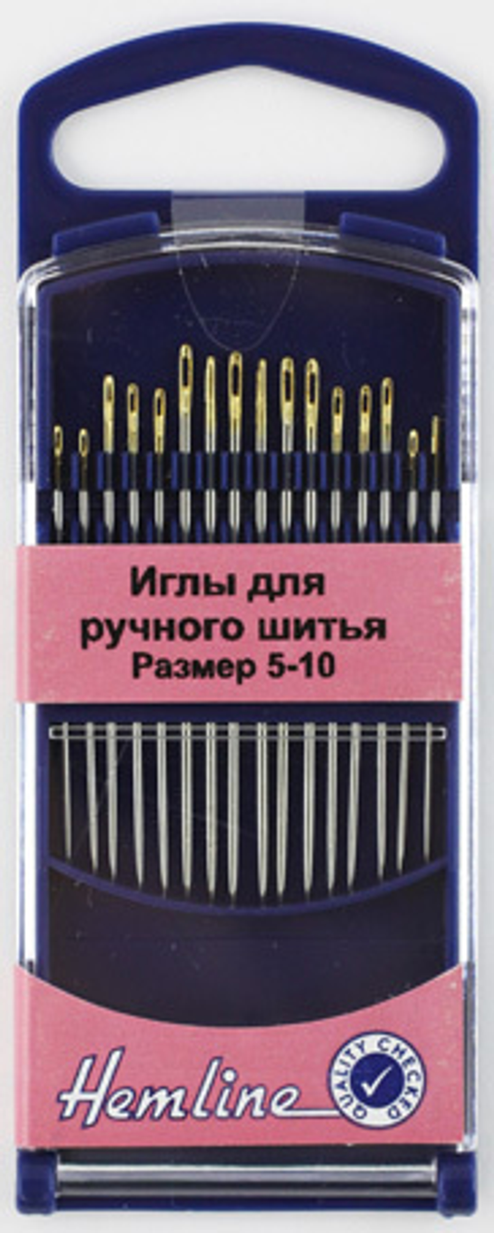 Иглы для ручного шитья с острым кончиком в пластиковом контейнере №5-10, 16 шт (10702070/210722/3223