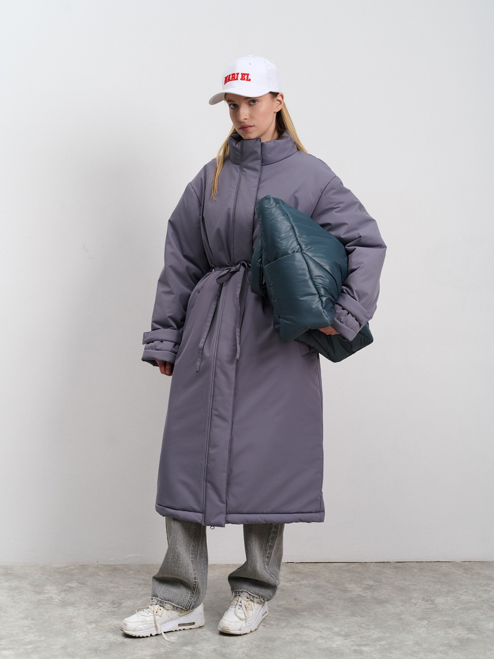 Пальто женское демисезонное "Ливерпуль" серый