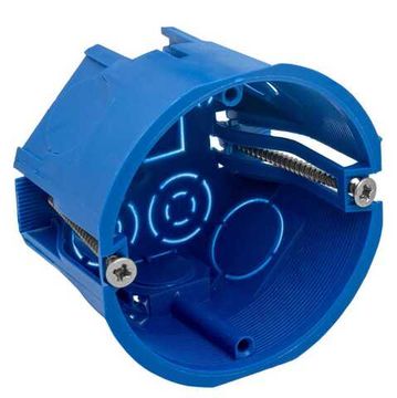 Подрозетник для гипсокартона 68*45мм пластиковые лапки синий