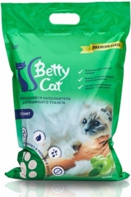 Наполнитель Betty Cat 5л Яблоко Бентонитовый