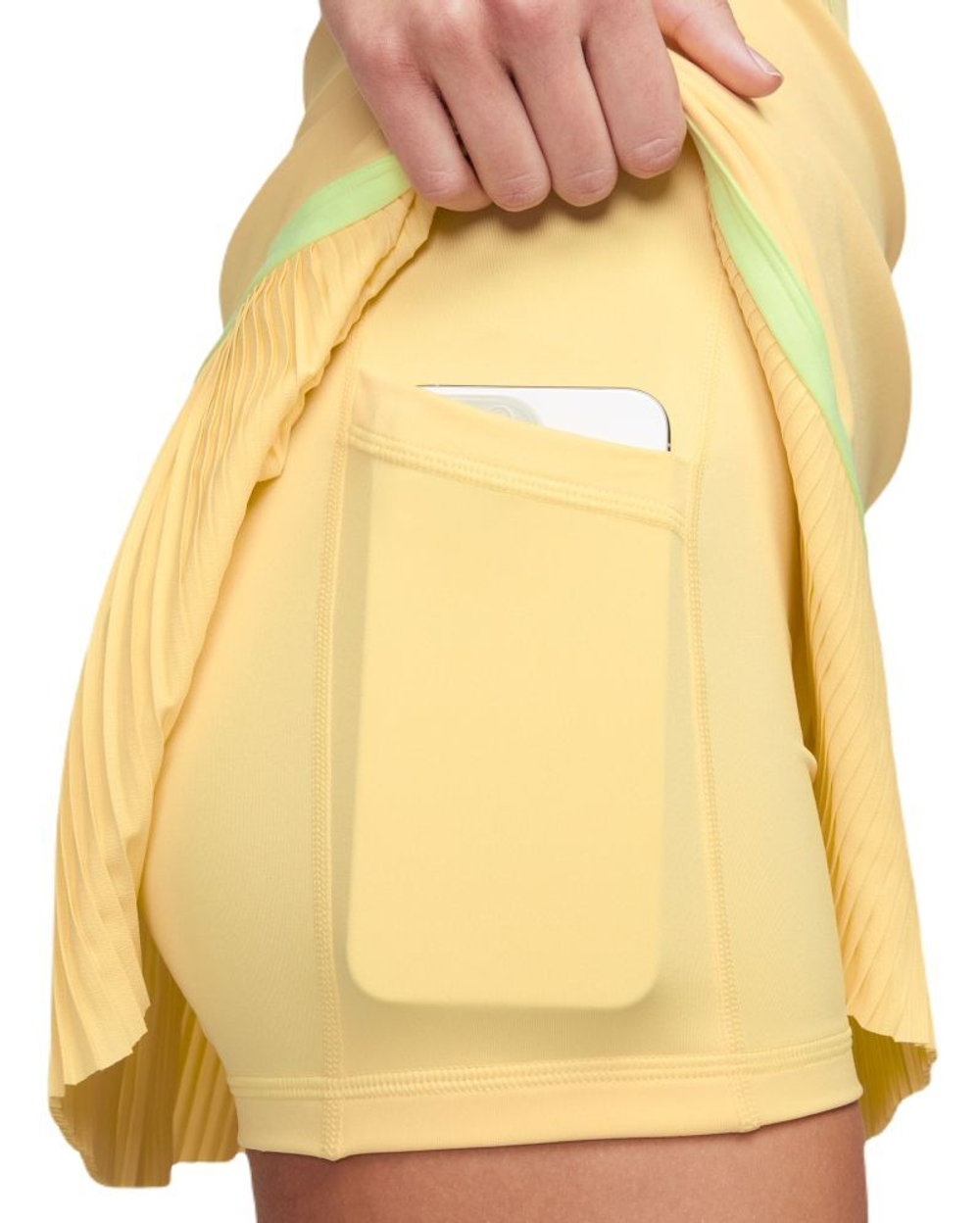 Теннисная юбка Nike Dri-Fit Advantage Pleated Skirt - soft yellow/soft yellow/black