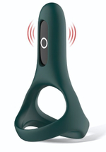 Изумрудное виброкольцо Magic Motion Rise с подхватом мошонки (Цвет: изумрудный)