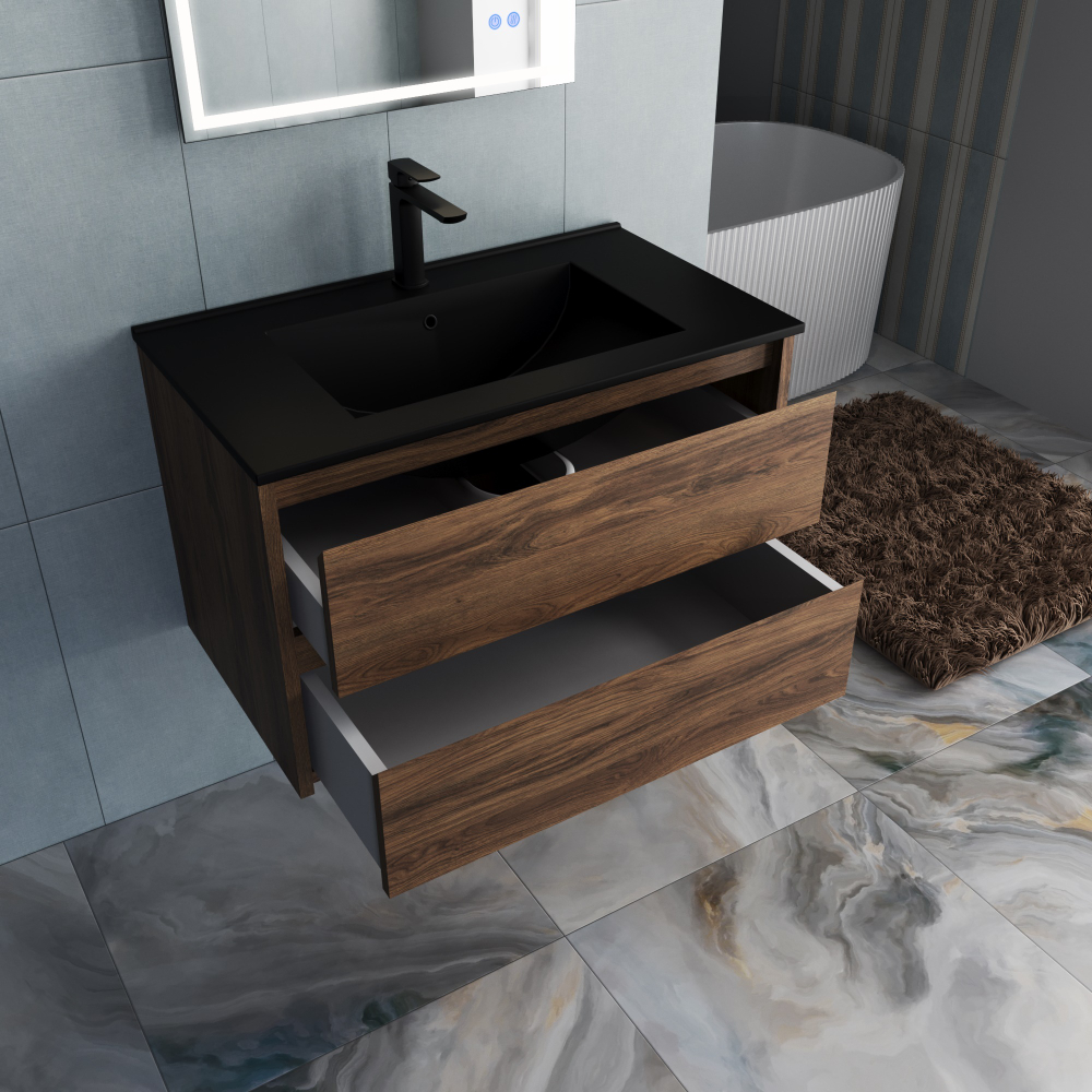 База под раковину Gio 800 подвесная, 2 выкатных ящика soft-close, C.Oak