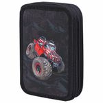 Пенал ПИФАГОР, 3 отделения, ламинированный картон, 19х11 см, "Big Wheels", 271548