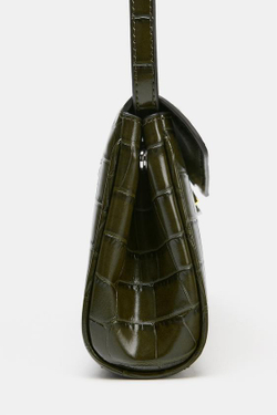 ZARA РЕЛЬЕФНАЯ СУМКА, ЗЕЛЕНЫЙ