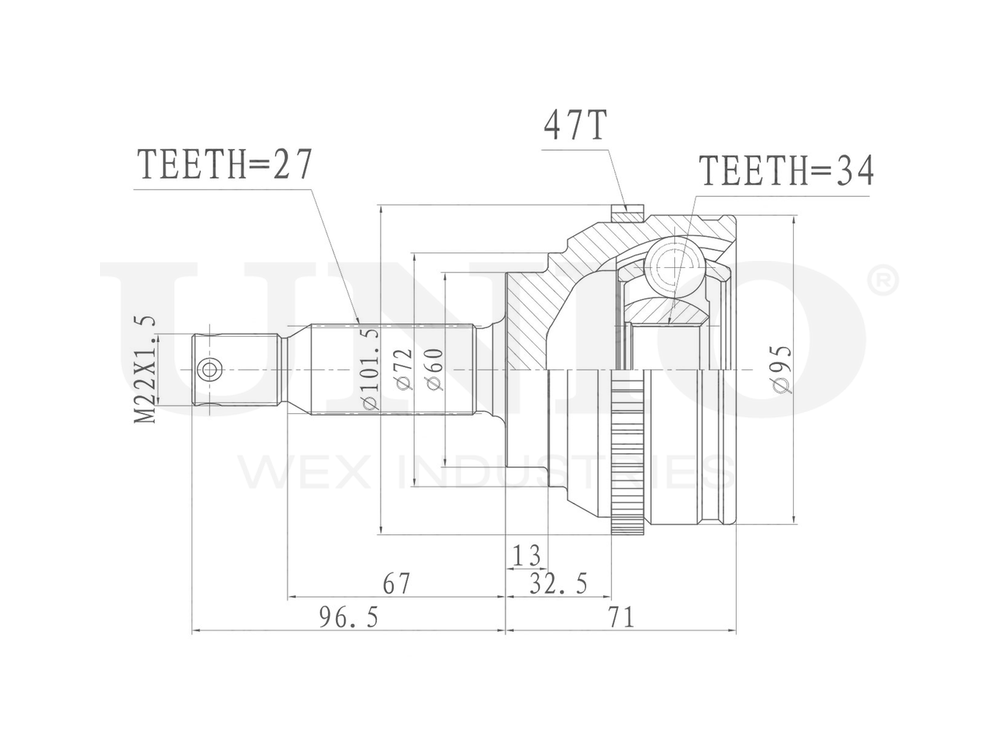 ШРУС внешний UNIO CVJ-20317