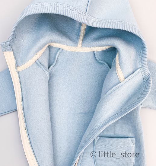 Комбинезон "Simple" из футера с начесом, Нежно-голубой